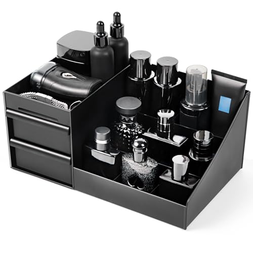 EXIN DECHEN Cologne Organizer for Men,Cologne Stand,Organizador de Perfumes,Estante Para Perfumes,Dresser Organizer Countertop,Mens Bedroom Essentials,Room Decor for Mens,Gifts for Men - color: BLACK