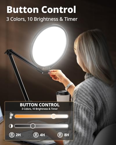 UBeesize 10" Key Light for Streaming, Desk Ring Light with Adjustable Arm, Zoom Lighting for Home Office, Gaming, Podcast, Video Calls, and Recording - size: 10-in