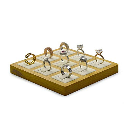 Jewelry Tray Solid Wood Display Stand Ring Storage Jewelry Ring Display Props Tray - color: Wsm02501