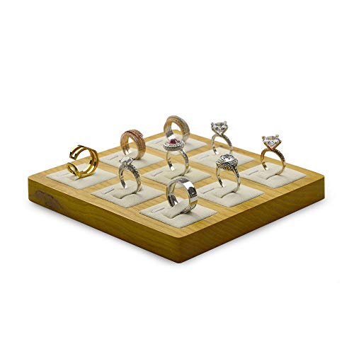 Jewelry Tray Solid Wood Display Stand Ring Storage Jewelry Ring Display Props Tray - color: Wsm02501