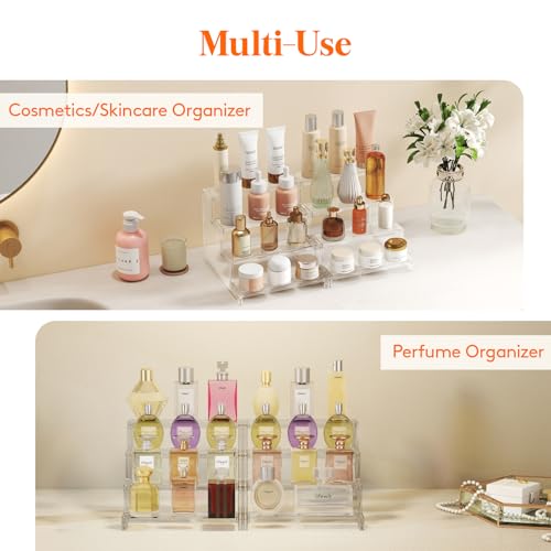 Lifewit Perfume Organizer, Bedroom Decor, Cologne Cupcake Stand, Tool-Free Assembly, Makeup Display Shelf for Vanity Bathroom Counter Storage, Clear, 23 cm/9", 1 Pcs - color: Clear, size: 9 Inch,1 Pcs