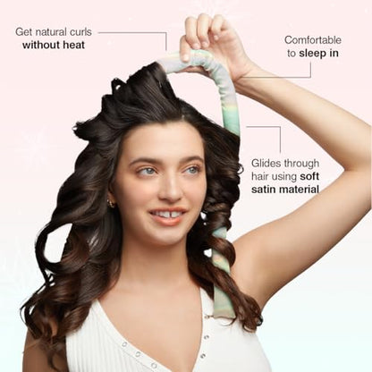 Kitsch Holiday Hair Hero XL Satin Heatless Styling & Flat Lay Claw - Heatless Curls & Waves, Extra Large Curling Rods, Satin Scrunchies & Claw Clip for Hair Protection, Gifts for Women- 4pc set, Aura - color: Aura