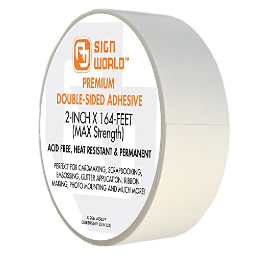 Best 2" MAX Strength Thin Permanent Double-Sided Tape for Arts, Crafts, Photography, Scrapbooking, Tear-by-Hand, Paper Backing (2-Inch by 164-Feet/55 Yards)… - size: 2-Inch MAX Strength Thin