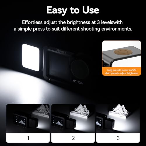 ULANZI LM18 Vlogging Light Mini LED Action Camera Video Light Magnetic Photography Fill Lighting for DJI Osmo Nano Action 3/4 Camera Cage Accessories and Ulanzi PK-06 Pocket 3/4 Expansion Adapter - size: 1 Pcs-for Dji Action 5/4/3 & Pocket 3