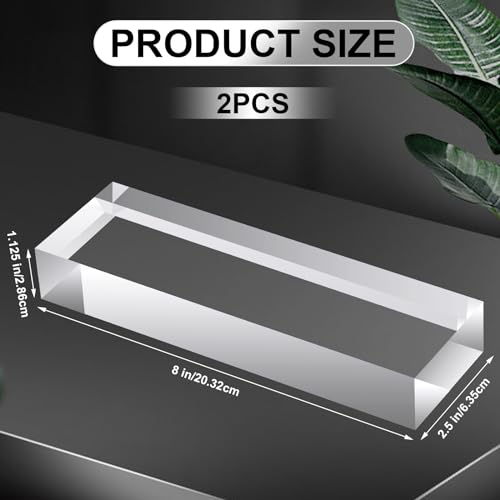 Yousoontic 2 Pcs Clear Acrylic Blocks for Display Blank Name Plate Block Cube Display Stand for Wedding Props Photography Scrapbooking Crafts (2.5 x 8 x 1.125 Inch) - size: 2.5 X 8 X 1.125 Inch