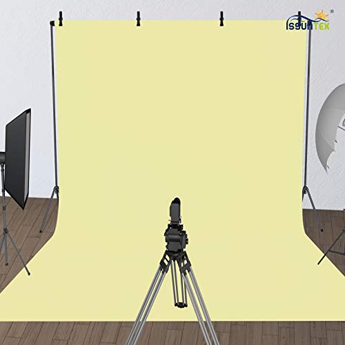 ISSUNTEX 5X7 ft/1.5X2.1 Meters Beige Background Photo Backdrop, Photo Studio, Collapsible High Density Screen for Video Photography and Television - color: Beige, size: 5X7 ft