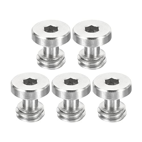 PATIKIL 3/8"-16 Thread 13mm Length Camera Quick Release Screw Tripod Screw, 5 Pack Stainless Steel Hex Slot Screws for DSLR Camera Rig Accessories, Silver - size: 13mm