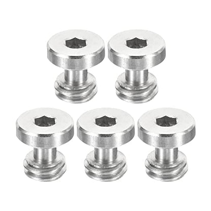 PATIKIL 3/8"-16 Thread 13mm Length Camera Quick Release Screw Tripod Screw, 5 Pack Stainless Steel Hex Slot Screws for DSLR Camera Rig Accessories, Silver - size: 13mm