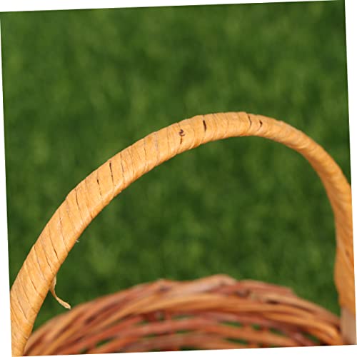Alipis 1pc Mini Handwoven Decorative Basket Light Brown Easter Activity Prop Desktop Decoration for Home School for Events and Photo Styling - size: 8.00X8.00X5.00CM