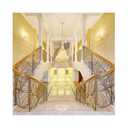 Leowefowa 6.5x6.5ft Luxurious Palace Backdrop Crystal Chandelier Staircase Carved White Pillars Marble Floor Backdrops for Photography Interior Vinyl Photo Background Wedding Ceremony Studio Props - size: 6.5x6.5ft