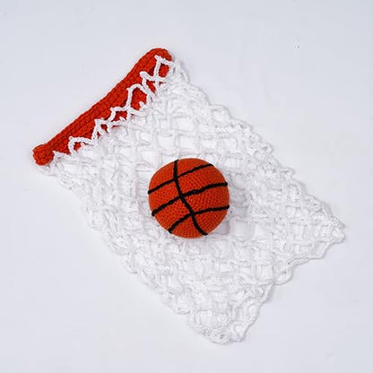 Zeroest Newborn Photography Outfits and Props Crochet Baby Basketball Hat Net Photo Prop Infant Boy Girl Photoshoot Knitted