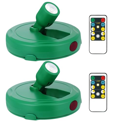 Battery Operated Spotlight, Cordless Plant Tree Spot Lights Indoor, LED Dimmable Accent Up Light, Stick on Display Lighting for Picture Dartboard Painting Artwork Sculpture - color: Green