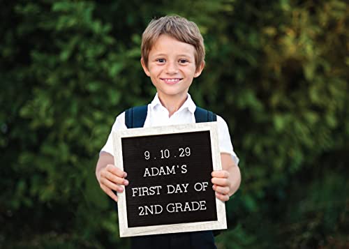Kate & Milo Reusable Photo Sharing Prop, Back to School Chalkboard Sign to Commemorate The First and Last Day, for Kids, Boys, and Girls, Double Sided - style: Rustic Black Letterboard