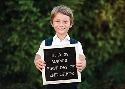 Kate & Milo Reusable Photo Sharing Prop, Back to School Chalkboard Sign to Commemorate The First and Last Day, for Kids, Boys, and Girls, Double Sided - style: Rustic Black Letterboard