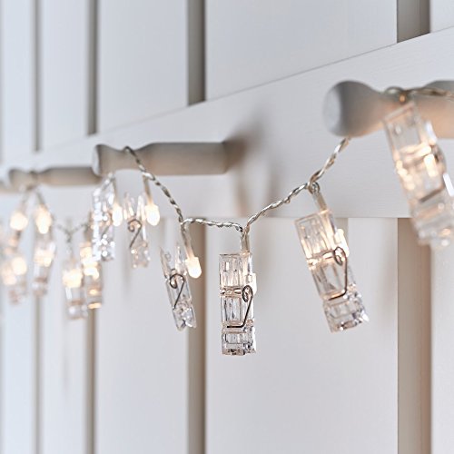 Charmed Battery Operated Fairy String Lights LED Photos Clips Lights in Warm White (40 LED) - size: 40 LED