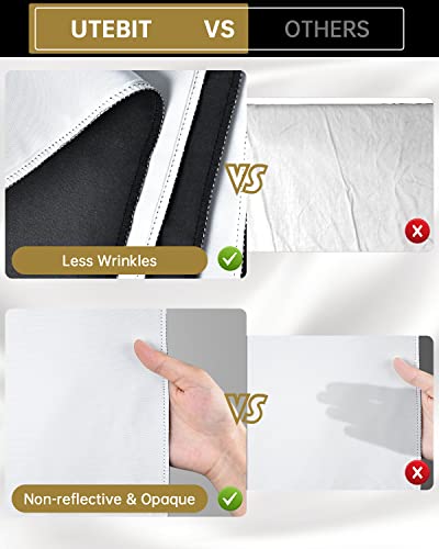 UTEBIT 5x6.5ft Photo Backdrop, Collapsible Backdrop White Black 2-in-1 Revisible Background Screen with 4 Spring Clamps for Photography Photoshoot Portraits Party Video Studio (Backdrop Only) - size: 5 * 6.5FT