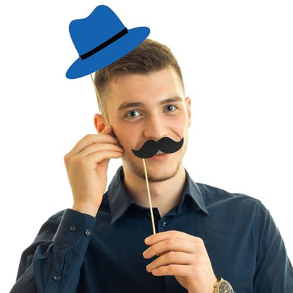Blulu 24 Pieces 2026 Graduation Party Photo Booth Props Kit, Funny Graduation Party Selfie Props, Selfie Photo Frame for High School and College Grad Favors Supplies(Blue) - color: Blue