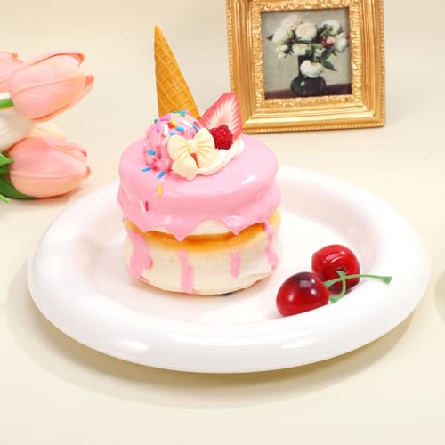 ABOOFAN Ceramic Dessert Plate 8.26In Multifunctional Trinket Dish Jewelry Tray Fruit Plate Appetizer Serving Tray Minimalist Home Decor