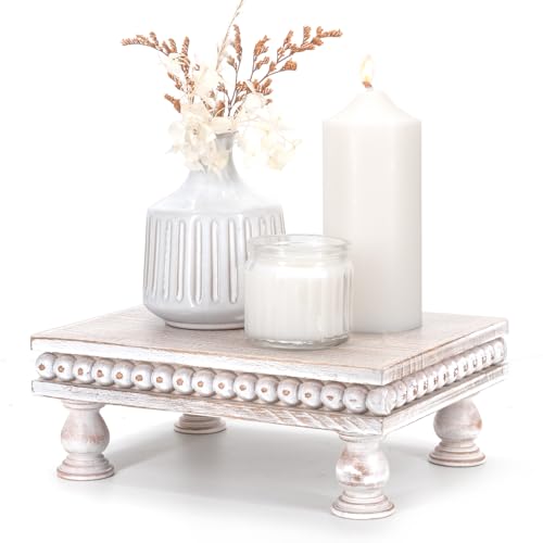 EOSAHR Pine Wood Display Riser for Home Decor – Rustic Pedestal Stand for Displaying New House Essentials, Soap Holder or Coffee Table Decor – Ideal Modern Boho Chic Decor (Deep Natural) - color: Deep-Natural