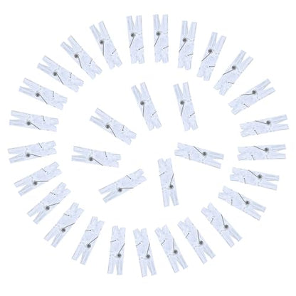 100pcs Photo Clips Mini Transparent Plastic Clear Paper Clips Mini Clothes Pins for Photos String Fairy Lights (100)