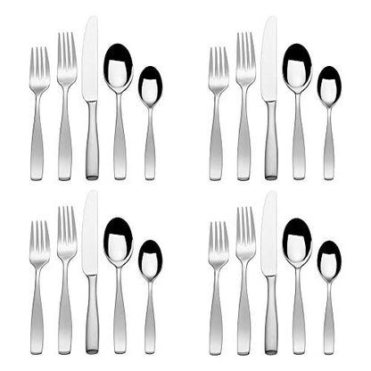 Mikasa 5110897 Satin Loft 20-Piece 18/10 Stainless Steel Flatware Set, Service for 4 - size: 20-Piece Flatware Set, Service for 4, style: Satin Loft