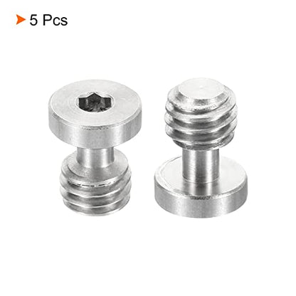 PATIKIL 3/8"-16 Thread 16mm Length Camera Quick Release Screw Tripod Screw, 5 Pack Stainless Steel Hex Slot Screws for DSLR Camera Rig Accessories, Silver - size: 16mm