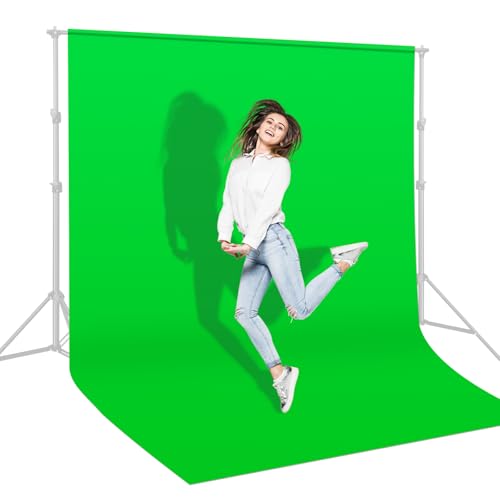 UTEBIT Green Screen Backdrop, 3.3X5 ft Photography Chroma Key Greenscreen Background Sheet for Background Removal,Thick Polyester Fabric Cloth Sheet for Photoshoot Video, Live Streaming(Backdrop Only) - size: 3.3x5ft
