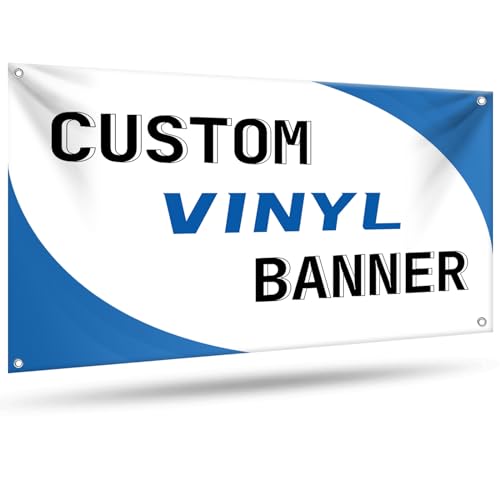 Custom Vinyl Banners and Signs Customize for Outdoor Indoor, Customize Photo Logo Text Banner Decoration Backdrop for Business Party Birthday Graduation Wedding Event (2'x4')
