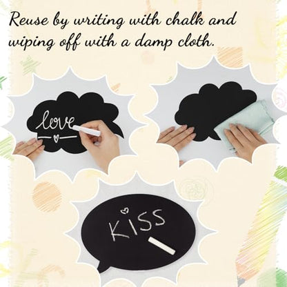 Konsait 24 PCS Large Blank Photo Booth Props, Writable Chalkboard Black Cards Make Your Own Photo Props Wedding Photo Booth Props Birthday DIY Photo Booth Picture Props