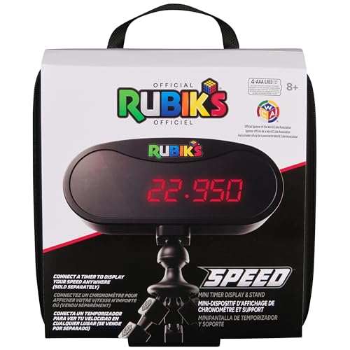 Rubik’s Cube, Mini Timer Display & Stand, Includes Case, Clear Display Device & Adjustable Stand for At-Home Speedcubing Practice, Brain Teaser Puzzle for Adults, Fidget Toy for Kids, Ages 8 & Up - color: Rubiks Mini Timer Stand, Includes Case