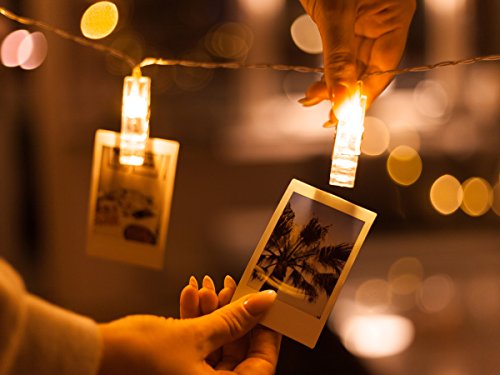 Charmed Battery Operated Fairy String Lights LED Photos Clips Lights in Warm White (40 LED) - size: 40 LED