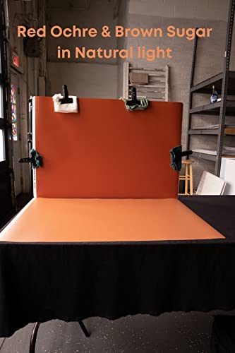 Bessie Bakes Clay & Brown Solid Color Roll-Up 2 Feet x 3 Feet Photography Backdrops 3 Pack - color: Spiced Brown, Red Ochre, Brown Sugar