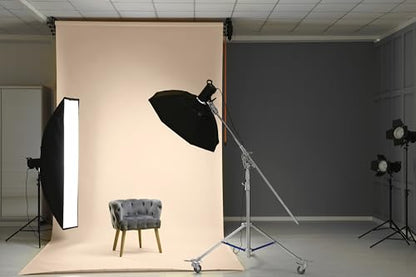 Denny Manufacturing - Seamless Paper Backdrop for Photography, Buff Seamless Paper Roll (53 in x 36 ft) Includes Free Roll Black Gaffer Tape (2 in x 13 ft) - color: Buff, size: 53 in x 36 ft