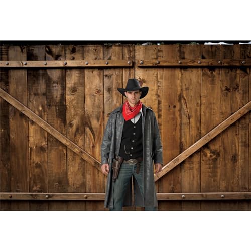 7x5ft Shabby Brown Barn Door Backdrop Autumn Farm Door Wooden House Planks Harvest Photography Background Thanksgiving Day Festival Christmas Decor Birthday Baby Shower Video Studio Prop - color: brown, size: 7x5ft