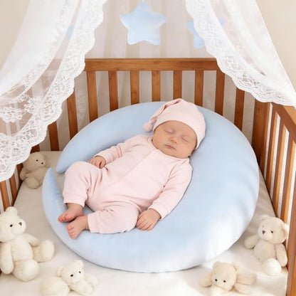 Newborn Photography Props 5Pcs Baby Moon Star Pillow Set Newborn Photography Posing Pillows Adjustable Photography Props, Blue - color: Baby Blue