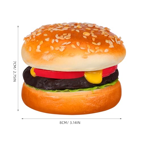 Didiseaon Artificial Pu Hamburger Model 3.14X2.75X2.75In Realistic Fake Burger Decor for Home Kitchen Display Photography Prop Bakery Ornament