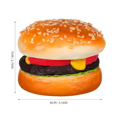 Didiseaon Artificial Pu Hamburger Model 3.14X2.75X2.75In Realistic Fake Burger Decor for Home Kitchen Display Photography Prop Bakery Ornament