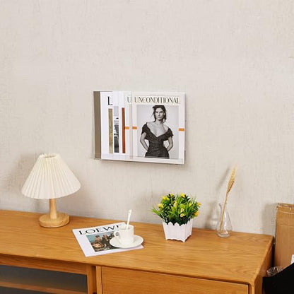 KLGO 15 Inch Invisible Acrylic Floating Wall Ledge Shelf,Wall Mounted Nursery Kids Bookshelf, Invisible Spice Rack, Clear 5MM Thick Bathroom Storage Shelves Display Organizer,Transparent (6 Pack) - size: 15Inch Pack of 6