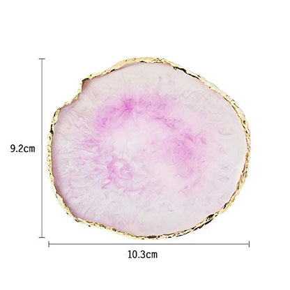 Resin Nail Art Palette,Nail Art Painting Mixed Color Palette Gold Edge Nail Gel Color Makeup Display Board (Pink) - color: 3# Pink