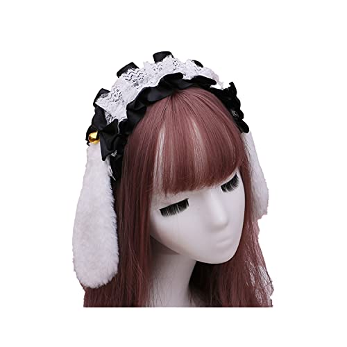 Faylay Cosplay Women Plush Furry Bunny Ears Headwear Accessory Rabbit Headband - color: 1-bjh
