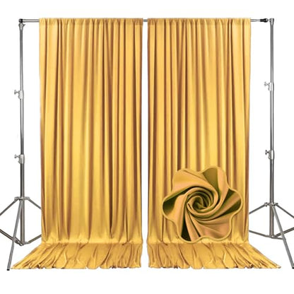 10ft x 10ft Khaki Backdrop Curtains for Parties, Fabric Satin Background Curtain with Rod Pockets for Weddings, Birthday, Baby Shower, Photography, Graduation Party Backdrop Drapes, 2 Panels - color: Khaki