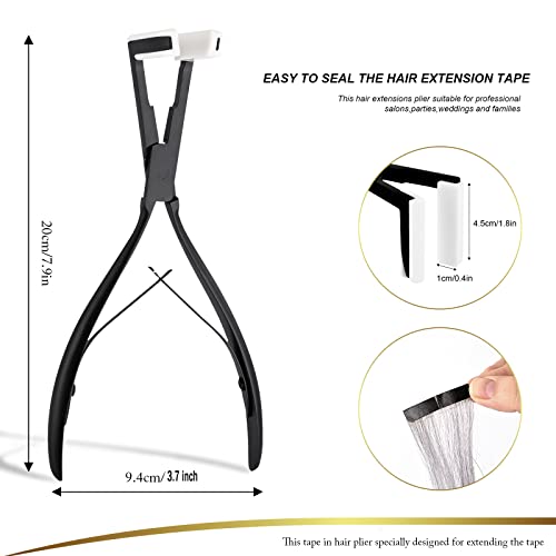 EHDIS Tape in Pliers Hair Extensions Pliers Stainless Steel Flat Surface Extensions Tape Sealing Clamp Pliers Tool (Type3)