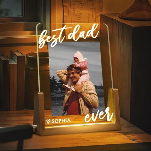 Personalized Best Dad Ever Photo Night Light, Custom Dad Grandpa Photo LED Lamp, Father Day Night Light, Fathers Day Gift, Gift from Kids, Birthday Gifts for Daddy - color: Style 10