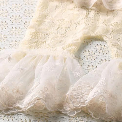 Newborn Photography Outfits Girl Newborn Photography Props Newborn Girl Lace Romper Headress Infant Princess Costume - color: Light Yellow
