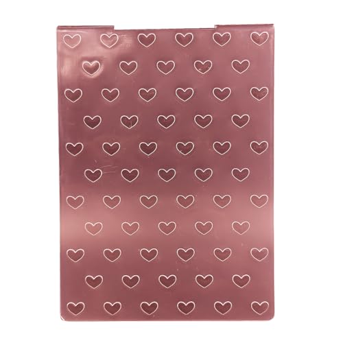 A6 Size Plastic Embossing Folder Valentine's Day Love Heart Card Background Paper Crafts Plastic Textured Impressions for Card Making Scrapbooking