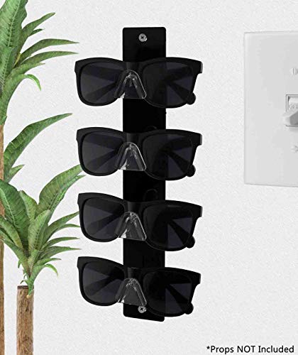 Marketing Holders 2 Pack Safety Glasses Holder 4 Pair Acrylic Wall Mount with Hardware Home Goods Retailers Warehouse Facilities Carpenters Woodworkers Welders Electricians Low Maintenance Black - size: 4 Tier Black