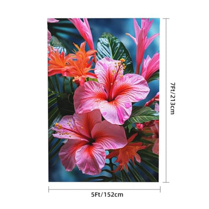 Tropical Plant Flower Backdrop Background for Photography 5x7ft Photobooth Professional Photo Backdrop Curtains Video Photography Studio Photo Backgrounds Banner Booth Background Screen Parties - color: Tropical Plant Flower