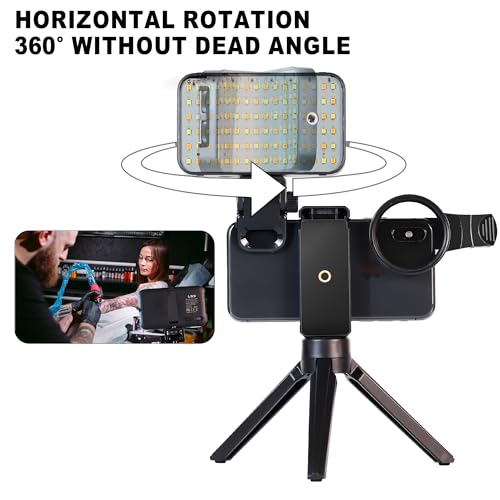 Tattoo Light 96 Tattoo Vision Light with 52mm Polarizing CPL Lens - Adjustable Brightness, 360° Rotatable Clip, Perfect for Video Calls, Tattoo Lighting & Reflective Removal Taking Tattoo Photos