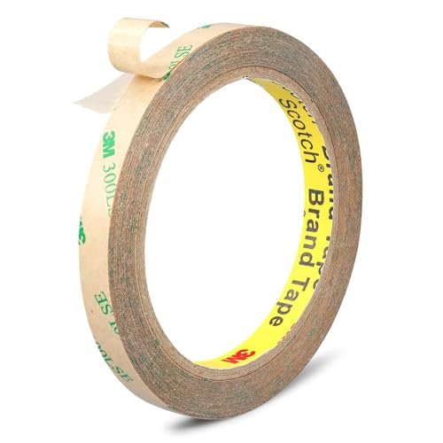 P7yaumy 0.39in x 36ft 300LSE Double Sided Tape for Scrapbook, Heavy Duty Mounting Tape, Transparent Adhesive Sticky Tape for Picture Hanging Strips, Poster, LED Strips, Art Craft - size: 0.39in x 36ft