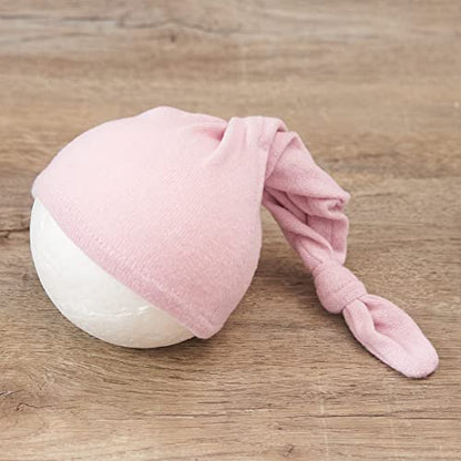 Zeroest Newborn Photography Wraps with Hat Baby Photo Outfit Girl Stretch Blanket Infant Boy Props for Baby Photo Shoot - color: Pink